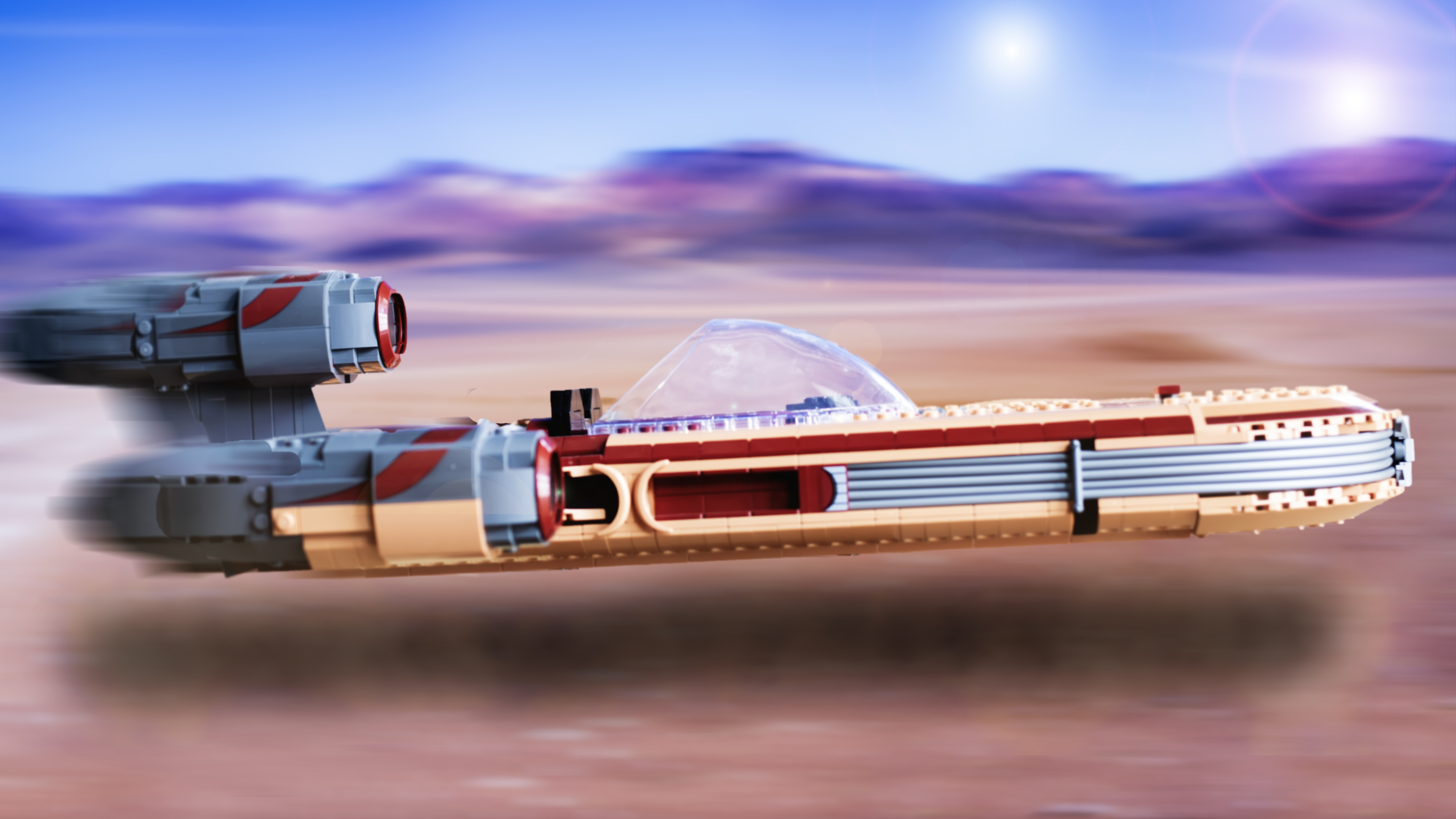 Taking LEGO 75341 Luke Skywalker's Landspeeder to the sands of Tatooine
